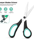 Three Pack 8 Inch Heavy Duty Scissors With Ultra Sharp Blades And Comfort Grip Handles for detailed cutting