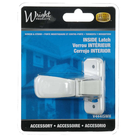 Replacement Heavy Duty Inside Screen Door Latch With No Lock Out Tech White Finish packaging