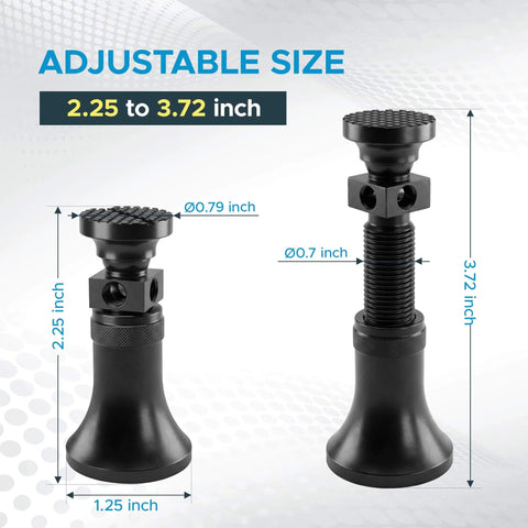 Heavy Duty Screw Jack Set For Leveling Milling And Drilling Machines With A 2.25 To 3.72 Inch Range, 1.25 Inch Base Diameter