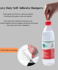 Heavy Duty Cabinet Door Bumpers Set With 4mm And 5.5mm Thick Cushions 3 Shapes And A 214 Piece Variety Pack displayed near bottle
