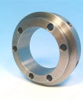 Heavy Duty Sleeve Coupling With QD Bushing SK Size 360 Inch Pounds Max Torque Coupling Size 20 Flange Sleeve Connection For Industrial Drives By Rexnord shown from the side.