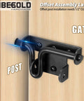 Built To Last Heavy Duty Slide Bolt Gate Latch With Padlock Hole for wood and vinyl fence, installed on a wooden gate.