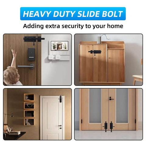 Built Tough Heavy Duty 6.3 Inch Barrel Bolt Latch Sliding Gate Lock 304 Stainless Steel Black Finish on various doors
