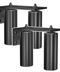 Two Pack Heavy Duty Slide Gate Guide Roller 6 Inch Black L Shaped Rear Post Bracket Adjustable Dual Nylon Gate Roller Guide Support Assembly for Sliding Rolling Gates Built For Outdoor Use With Durable Steel For Smooth Gate Operation