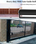 [Heavy Duty] 2 Pack Slide Gate Guide Roller, 6" Hard Nylon Sliding Rolling Gates Guider with C Post Welded Bracket shown on gate