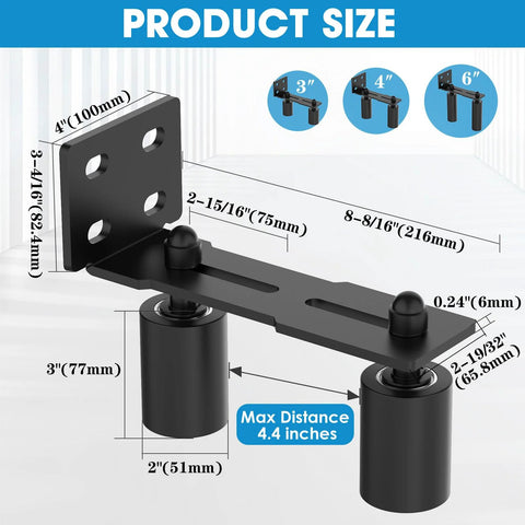 Heavy Duty Slide Gate Roller Guide With Steel L Rear Post Bracket And Adjustable Nylon Roller Rolling Gate Hardware Kit