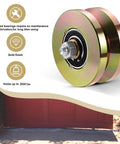 4" Heavy Duty Sliding Gate Rollers Wheels 2 Sets V Groove Slide Wheel Solid 4" Dia 1-3/4" Width Double Bearing 3000 Lbs Capacity with Screws