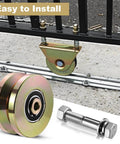 4" Heavy Duty Sliding Gate Rollers Wheels 2 Sets V Groove Slide Wheel Solid 4" Dia 1-3/4" Width Double Bearing 3000 Lbs Capacity with Screws