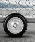 Six Inch Sliding Gate Kit With Heavy Duty Rollers And 600 Lb Load Capacity, Rust Resistant Zinc Coated Frame wheel close-up