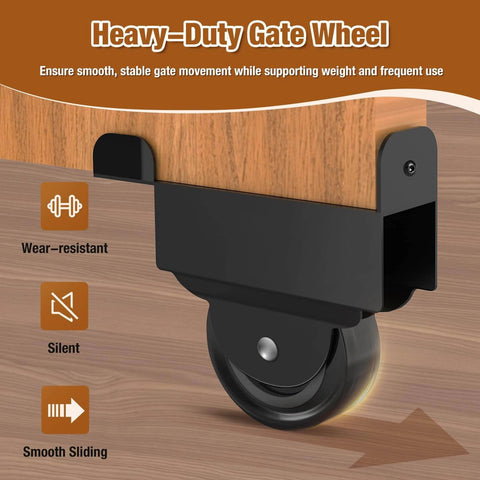 Heavy Duty Sliding Gate Kit Black Hardware Set with smooth sliding and secure operation in use