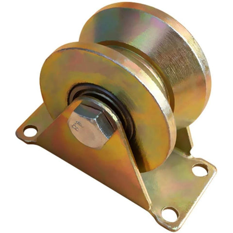 Pulley,Pulley Wheel, Sliding Gate Roller with Bracket,Heavy Duty Barn Door Casters,45# Steel Slide Gate Hardware,for Gate Frame,Industrial Machines Carts,Wire Rope Rail(50mm)