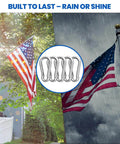 Small Carabiner Clip Set Of 10 1.57 Inch Heavy Duty Alloy Mini Carabiners with American flag in rain and shine