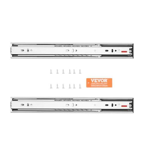 Soft Close Drawer Slides Set With Heavy Duty Ball Bearing Full Extension Side Mount Rails and screws