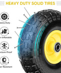 ✝️ 4.00-6 tire and wheel flat free, 2 pack 13" solid tires with 5/8" axle bore hole; heavy duty, puncture-proof design