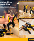 Heavy Duty Spring Clamps For Woodworking And Crafts 20 Pack Set With Extra Wide Non Slip Jaws and Secure Pad Design in use