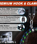 16 Inch Double Tender Spring Kit with Trailer Hose Holder features heavy-duty galvanized hooks and anti-slip rubber for semi trucks.