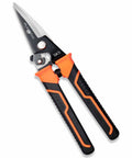 Heavy Duty 9 Inch Multipurpose Scissors With Serrated Edge For Carpet Cardboard Fabric Copper Wire And Tree Branches, spring loaded shears