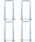 Heavy Duty 4 Pack Square Bend U Bolt Kit 3.5 Inch Width By 16 Inch Length With Nuts And Frame Plates For Automotive And Trailer Mounting Hardware And Durable Construction in top view.