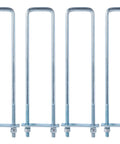 Heavy Duty 4 Pack Square Bend U Bolt Kit 3.5 Inch Width By 16 Inch Length With Nuts And Frame Plates For Automotive And Trailer Mounting Hardware And Durable Construction
