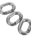 3-pack of 8mm stainless steel oval chain connectors with quick-connect pins