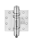 Front view of a UL certified three-pack of 4.5 inch heavy duty commercial self closing door hinge in stainless steel with satin brushed finish.