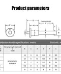 Diagram of Heavy Duty Stainless Quick Release Pin VXCICC with push button round handle, measurements in mm, clamping length details.