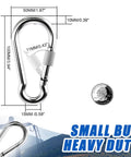 Two Pack Screw Locking Carabiners 4 Inch Heavy Duty Stainless Steel 304 Large Carabiner Clips with dimensions