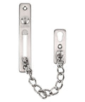 Beefy Heavy Duty Door Chain Lock With 304 Stainless Steel Construction And Spring Loaded Push Button Latch Brushed Silver Finish
