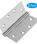 Heavy Duty 304 Stainless Steel Door Hinges Four And One Half Inch By Four Inch Ball Bearing Full Mortise Square Corner Two Pack