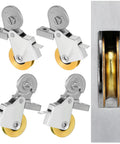 4 Pack 1 Inch Heavy Duty Stainless Steel Sliding Screen Door Rollers With Ball Bearings For Smooth Glide, shown with installation view