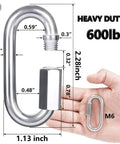 Heavy Duty Quick Link 304 Stainless Steel D Shape Locking Carabiner For Outdoor Gear Camping Hiking Pet Keychain And Repair Links M6 600lb