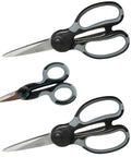 Heavy Duty Scissors Set Of 3 Commercial Grade Stainless Steel Shears For Office Crafting Sewing And Home Use All Purpose