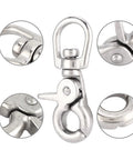 Stainless steel trigger swivel snap hook clasp with polished finish, marine-grade, 3x11x65 mm, Amazon