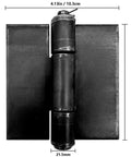8 Pack Heavy Duty Weldable Hinges 5 mm Thick Solid Steel Butt Weld On Hinges Extra Heavy Hinge for Gates & Doors, black steel view