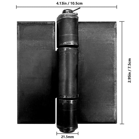 8 Pack Heavy Duty Weldable Hinges 5 mm Thick Solid Steel Butt Weld On Hinges Extra Heavy Hinge for Gates & Doors, black steel view