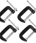 Heavy Duty 2 Inch Jaw Opening C Clamp Set Industrial Steel Clamps For Woodworking Welding And Building 4 Pack, top view
