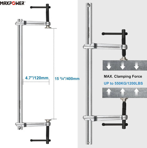 Multifunctional F Clamp 15 3 4 Inch Double Force Bar Clamp For Welding Metalworking And Woodworking Heavy Duty Steel Screw Clamp