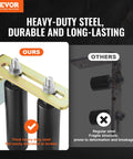 Sliding Gate Kit 6 Inch Gate Hardware With L Bracket Universal Adjustable Gate Rollers shown with comparison to regular steel.