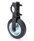 Heavy Duty Gate Wheel Caster Kit For Chain Link Fence Swing Gates Fits One And Five Eighths To Two Inch Gate Frames With Rubber Tire Wheel And Solid Steel Plate Black Powder Coat Finish For Outdoor Use