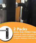 2 Pack Steel J Bolt Hinges With Plate Heavy Duty Welded Hinges For Doors Gates And Driveway Gates close-up view