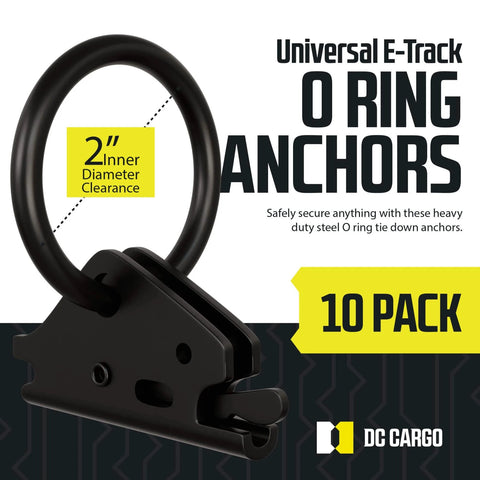 Beefy Heavy Duty Steel O Ring Pack Of 10 With 4500 Lbs Break Strength For E Track Tie Down System