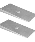 Heavy Duty 2.5 Degree Steel Shims For Universal Suspension Axles Set Of 2 In Silver Carbon Steel With Burr Free Smooth Surface