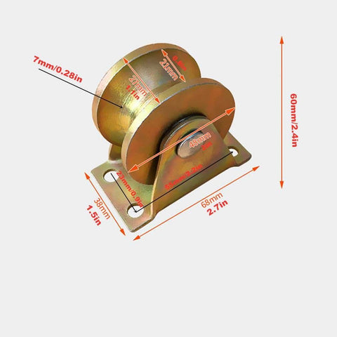 Pulley,Pulley Wheel, Sliding Gate Roller with Bracket,Heavy Duty Barn Door Casters,45# Steel Slide Gate Hardware,for Gate Frame,Industrial Machines Carts,Wire Rope Rail(50mm)