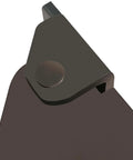 Close-up of two pack heavy duty steel dump truck trailer hinge with rust resistant finish, compatible with two inch rectangular tube.