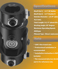 Beefed Up Heavy Duty Steering Shaft Universal U Joint Coupler For Automotive, 83mm Black 40Cr Steel, 3/4 Inch DD to 3/4 Inch DD