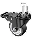 3 Inch Stem Casters With M12 Thread, 12mm Diameter By 30mm Length, Heavy Duty Locking Swivel Caster Wheels, 360 Degree Rotation