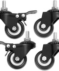 Four Pack Of 2 Inch Stem Casters Heavy Duty Swivel Casters With Brakes And Without Brakes Loading Up To 110 Lbs Per Wheel Total 440 Lbs For Shopping Carts Hand Trolleys Tools And Movable Furniture