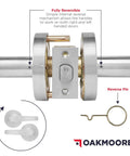 Heavy Duty Commercial Storeroom Door Lockset Grade 2 Keyed Schools and Businesses Nickel Finish ANSI A1562 ADA UL Listed
