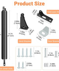 Storm Door Closer, Heavy Duty Screen Door Closers with Protector Chains Spring, Storm Door Bracket Kit Compatible with Andersen/Emco/Larson/40201 (Closer and Chain, 1 Pack(Black)) measurements and components displayed including brackets and screws.