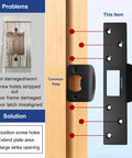 Extra Long 7 Inch Heavy Duty Door Strike Plate Repair Kit With Oversized Striker For Damaged Frames Slots And Jambs installation view